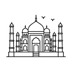 tajmahal icon, tajmahal line art - simple line art of tajmahal, perfect for tajmahal logos and icons