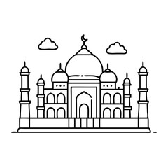 tajmahal icon, tajmahal line art - simple line art of tajmahal, perfect for tajmahal logos and icons