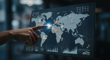Advanced World Map Analytics with Interactive Location Pins and Global Data Insights