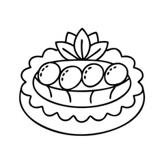 tart icon, tart line art - simple line art of tart, perfect for tart logos and icons