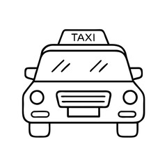 taxi icon, taxi line art - simple line art of taxi, perfect for taxi logos and icons