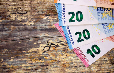 Euro money close-up. National currency of the European Union	
