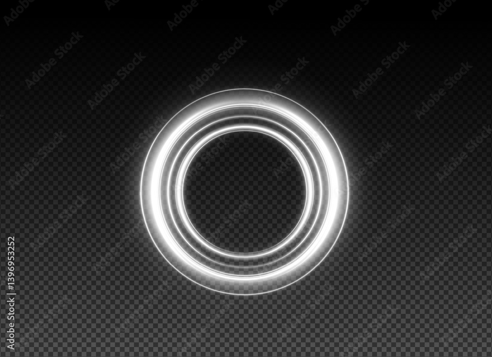 Aufkleber white dynamic light wave with sparkle and shimmer effects. glowing twirl with bokeh and energy motio
