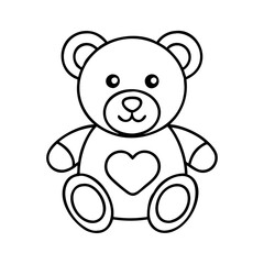 teddybear icon, teddybear line art - simple line art of teddybear, perfect for teddybear logos and icons