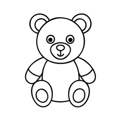 teddybear icon, teddybear line art - simple line art of teddybear, perfect for teddybear logos and icons