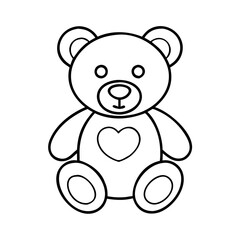 teddybear icon, teddybear line art - simple line art of teddybear, perfect for teddybear logos and icons