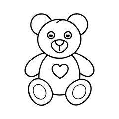 teddybear icon, teddybear line art - simple line art of teddybear, perfect for teddybear logos and icons