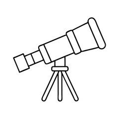 telescope icon, telescope line art - simple line art of telescope, perfect for telescope logos and icons