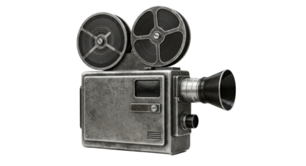 Isolated Vintage Movie Camera