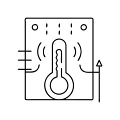 temperaturesensor icon, temperaturesensor line art - simple line art of temperaturesensor, perfect for temperaturesensor logos and icons