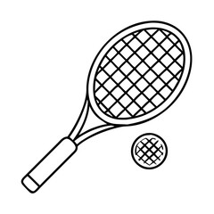 tennisracket icon, tennisracket line art - simple line art of tennisracket, perfect for tennisracket logos and icons