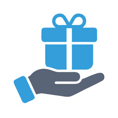 Fototapeta premium Hand Holding Gift Icon Vector for Celebration and Gift Giving Designs