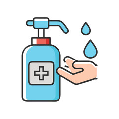 Fototapeta premium Hand Sanitizer Wash Icon Vector for Hygiene and Health Safety Designs