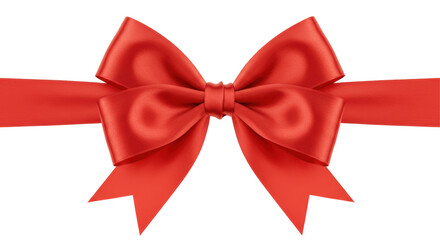 Isolated Red Satin Ribbon Bow