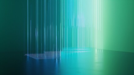 Soft gradient of neon blue green with a slight digital pixel effect in the background representing futuristic technology and artificial intelligence