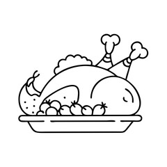 thanksgivingmealturkey icon, thanksgivingmealturkey line art - simple line art of thanksgivingmealturkey, perfect for thanksgivingmealturkey logos and icons