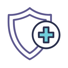 Obraz premium Medical Insurance Shield Icon Vector Design