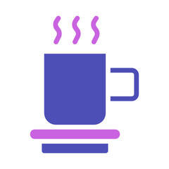 Minimalist Hot Beverage Icon in Bold Purple Tones