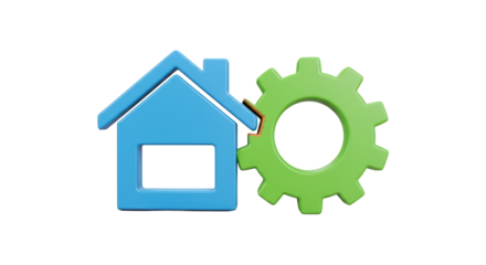 Isolated House and Gear Icon
