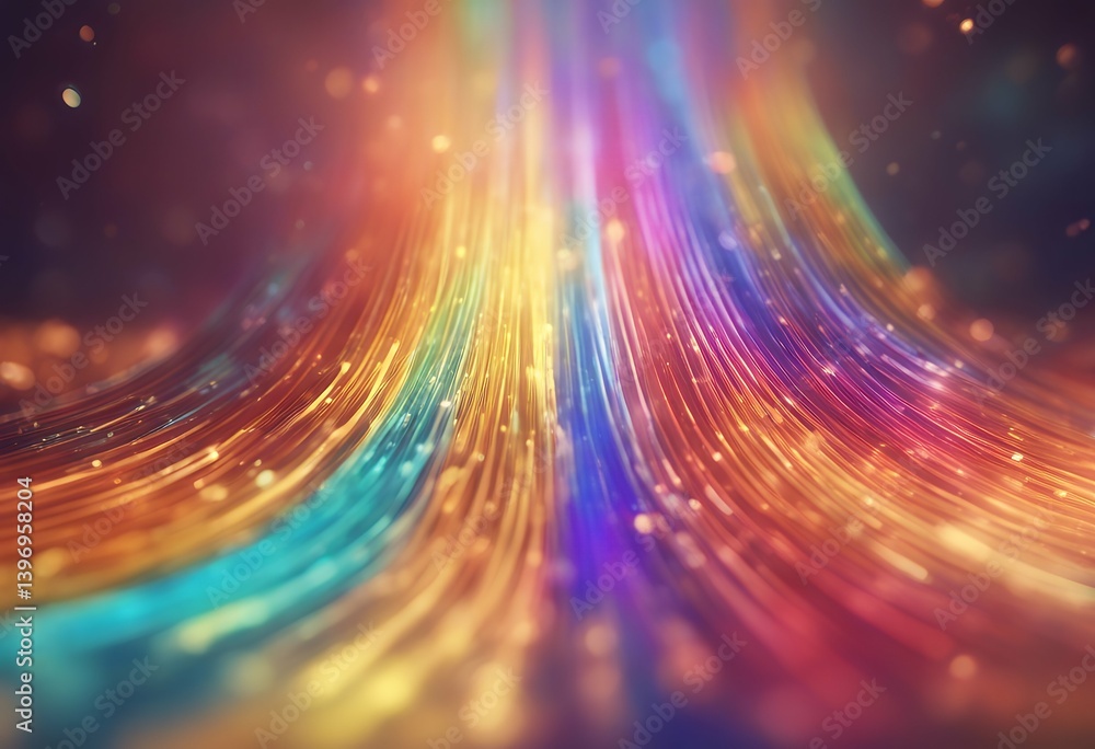 Poster caustic colorful abstract light rays 3d render background spectrum crystal surface beam gradient rai