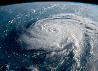 Satellite view. Hurricane Florence over the Atlantics close to the US coast