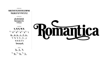 Elegant Font Uppercase Lowercase. Classic Lettering Minimal Fashion Designs. Typography modern serif fonts regular decorative vintage concept. vector illustration