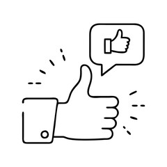 thumbsupreaction icon, thumbsupreaction line art - simple line art of thumbsupreaction, perfect for thumbsupreaction logos and icons