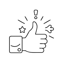 thumbsupreaction icon, thumbsupreaction line art - simple line art of thumbsupreaction, perfect for thumbsupreaction logos and icons