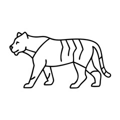 Fototapeta premium tiger icon, tiger line art - simple line art of tiger, perfect for tiger logos and icons