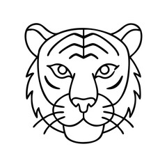 tiger icon, tiger line art - simple line art of tiger, perfect for tiger logos and icons