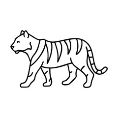tiger icon, tiger line art - simple line art of tiger, perfect for tiger logos and icons