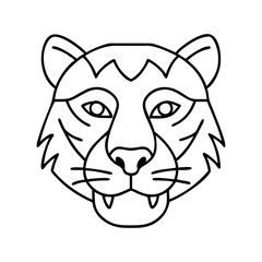 tiger icon, tiger line art - simple line art of tiger, perfect for tiger logos and icons