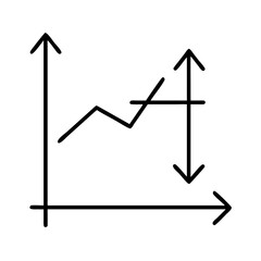 Line Chart with Two Arrows Icon Design
