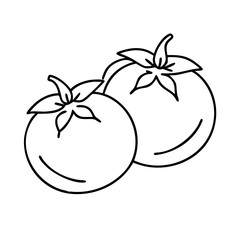 tomatoes icon, tomatoes line art - simple line art of tomatoes, perfect for tomatoes logos and icons