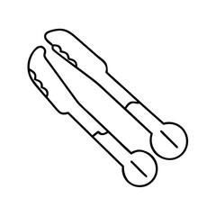 tongs icon, tongs line art - simple line art of tongs, perfect for tongs logos and icons