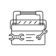 toolbox icon, toolbox line art - simple line art of toolbox, perfect for toolbox logos and icons