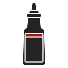 sauce bottle vector icon silhouette on white background