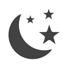 Moon and Stars icon vector image. Suitable for mobile apps, web apps and print media.