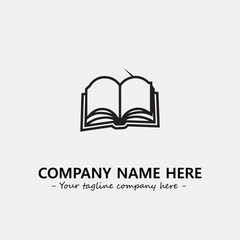 Book illustration black and white for logo company vector image
