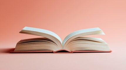 Open book on a peach background