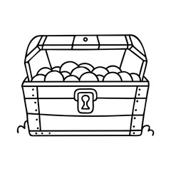 treasurechest icon, treasurechest line art - simple line art of treasurechest, perfect for treasurechest logos and icons