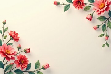 Subtle repeating floral motif on a light background , flower, illustration