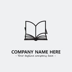Book illustration black and white for logo company vector image
