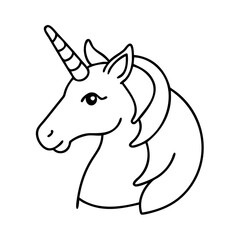 unicorn icon, unicorn line art - simple line art of unicorn, perfect for unicorn logos and icons
