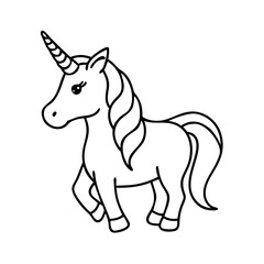 unicorn icon, unicorn line art - simple line art of unicorn, perfect for unicorn logos and icons