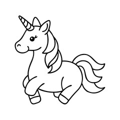 unicorn icon, unicorn line art - simple line art of unicorn, perfect for unicorn logos and icons