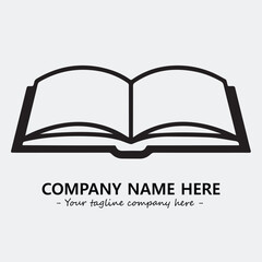 Book illustration black and white for logo company vector image
