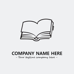Book illustration black and white for logo company vector image
