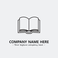 Book illustration black and white for logo company vector image
