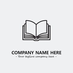 Book illustration black and white for logo company vector image
